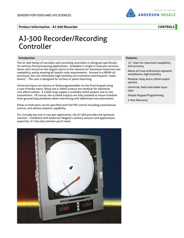 Aj 300 Chart Recorder